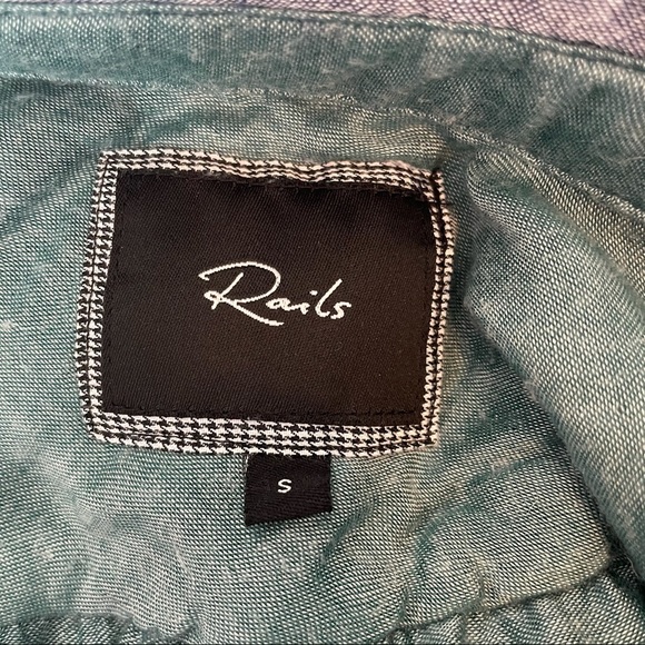Rails Green and Blue Flannel Size Small - Picture 3 of 6